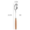 Conjunto de talheres de aço inoxidável com cabo de faia estilo japonês faca, garfo e colher de aço inoxidável garfo para frutas colher de cabo de madeira maciça para uso doméstico pauzinhos