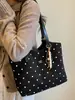 Bolso tote grande de mujer con estampado de lunares de moda estilo coreano, nuevo diseño 2026, elegante para el trabajo, de hombro y de mano