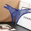 Roupas Íntimas de Renda Europeias e Americanas Transfronteiriças Femininas Sexy com Abertura no Gancho Renda Sexy Transparente Roupas Íntimas Transparente Cintura Baixa Vazada Gongs