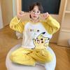 2025 Pijama de Franela Nuevo para Niños Primavera, Otoño e Invierno Engrosado para Niños Medianos y Grandes para Niñas Terciopelo Coral Traje para el Hogar