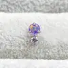 Aretes de Aleación de Titanio ASTM F-136 Ópalo Aurora Circonita Titanio G23 Rosca Interna OPAL Piercing para Labio Aretes de Perforación