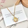 Nuevo Modelo de Lujo Ligero Dorado Arena con Acabado Cepillado Fino, Collar de Gota de Agua Pagoda Blanca, Estilo Chino Nuevo Temperamento de Alta Gama Al por Mayor