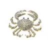 Nova Broche Criativo Exagerado Americano Europeu de Caranguejo com Strass Liga Animal Incrustado com Strass Acessório Corsage Pinos para Mulheres