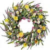 Guirnalda de Flores Silvestres para Puerta 50X50X5 Colgante Decoración del Hogar Planta Artificial Guirnalda de Primavera