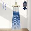 Saia suspensório tie-dye 2025 novo vestido suspensório tie-dye feito à mão Yunnan Guizhou saia de praia de viagem atacado