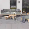 Sofá de teca para exteriores, hotel de ocio, terraza exterior, jardín, patio, villa, muebles, mesa de centro de madera maciza anticorrosión, combinación