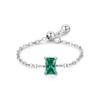 Nuevo anillo de cadena elástica con diseño de diciembre de plata de ley S925 para mujer, estilo apilado con personalidad