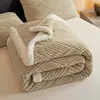 Manta de fleece de algodão macio transfronteiriça, manta de fleece dupla face espessa, manta de fleece de coral para ar condicionado, manta de sofá, manta para cochilo