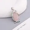 Colgante de Cristal de Piedra Natural de Búho para Mujeres DIY Moda Piedra de Nacimiento Animal Colgante de Collar Joyería Accesorios Venta al por Mayor