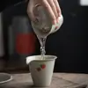 Mi Yan Cuenco Cubierto Pintado a Mano Cerámica Hecha a Mano Hogareño Vintage Tazón de Té Cuenco Cubierto Tres Talentos Juego de Té Kung Fu Individual Hogareño