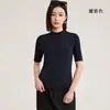 Camisa Base Dioran de Lã Lyocell de Manga Média, Novo Produto de Outono, Gola Alta Meia, Camiseta de Manga Três Quartos, Dropshipping Disponível