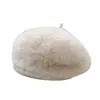 Boina Versátil de Color Sólido Mezclada con Pelo de Conejo para Mujer, Sombrero de Artista Versátil Casual de Invierno, Elegante y Cálido Sombrero de Calabaza
