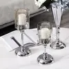 Portavelas de Vidrio Retro de Lujo Ligero Estilo Europeo, Decoración de Velas Aromáticas, Accesorios para Mesa de Comedor a la Luz de las Velas, Arreglo de Escena Romántica