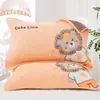 Manta coreana de dibujos animados, funda de almohada de gasa suave, funda de algodón engrosada para pareja adulta, funda de almohada para dormitorio de estudiante, hogar, cuatro estaciones