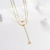 Collar de Acero de Titanio Dongguan, Cadena de Clavícula de Alta Gama, Joyería de Acero Inoxidable de Lujo Ligero Nicho para Apilar para Mujeres, Sin Decoloración Transfronterizo