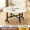 Mesa de comedor plegable, móvil, adecuada para apartamentos pequeños, mesa redonda, plegable con plato giratorio, mesa multifuncional para propiedades de alquiler