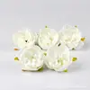 Artículo de comercio exterior popular de gama alta: 58 piezas de cabezas de flores artificiales de rosa y peonía estilo vintage para accesorios de cabello DIY, ramilletes de boda y otros fines decorativos