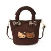 Bolsa Linda de Dibujos Animados Estilo Japonés, Bolso Peludo de Felpa para Otoño e Invierno, Bolso de Mano Elegante, Bolso Cubo, Bolso Cruzado al Hombro, Bolso de Mujer