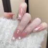 Parches de Uñas Portátiles Populares, Parches de Manicura Hechos a Mano de Gama Alta Ojo de Gato, Deseo Simple y Puro, Uñas de Longitud Media de 10 Piezas