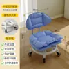 Taburete Pequeño Giratorio con Ruedas, Taburete Bajo para Uso Doméstico, Taburete para Cambiarse los Zapatos, Banco Infantil con Ruedas, Silla con Respaldo Sellador de Costuras