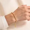 Pulseira DIY de Contas de Arroz em Aço Inoxidável para Meninas Moda de Alta Qualidade Simples Luxo Leve Versátil Resistente à Cor Pulseira DIY