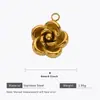 Accesorios de Joyería de Acero Inoxidable Chapados en 18K Colgante de Collar de Flor Exquisita Hoja Goteo de Aceite Accesorios de Joyería Hechos a Mano para DIY