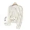 Nuevo Cárdigan de Punto de Bambú 2026 para Mujer, Chaqueta Fina de Seda Helada con Cuello Redondo, Ropa Exterior Holgada, Ropa de Protección Solar, Camisa para Aire Acondicionado