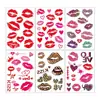 Tatuagens Temporárias de Lábios para o Dia dos Namorados Transfronteiriças Casal Marcas de Lábios Coração Estampado Qixi Lábios Estampa de Leopardo Beijo Adesivos de Rosa