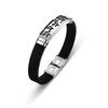 Venta caliente de Temu pulsera personalizada de acero de titanio hueco para hombre joyería pulsera de silicona suministro transfronterizo
