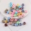 Cuentas de Ábaco Acrílicas Redondas Planas de Colores Accesorios de Materiales para Cadena de Teléfono Hecha a Mano DIY