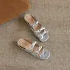 Sandalias de Punta Abierta con Lazo Estilo Nuevo para Uso al Aire Libre, Pantuflas sin Cierre, Zapatos Casuales de Cuña, Tallas 33-43, Zapatos de Exportación de Amazon