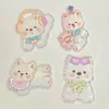 Perro West Highland de Dibujos Animados Lindo Hueso Acrílico Hecho a Mano DIY Accesorios Tocado Parche de Pegamento de Crema Venta al por Mayor