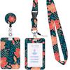 Cordão Térmico de Poliéster com Fivela Fácil de Puxar Estampa Floral Corda para Celular Porta-Cartão de Certificado Presente para Professor Enfermeiro