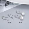 Estilo coreano S925 Jóias de Prata Esterlina Simples Clássico Micro Pedra Brincos Gancho de Orelha DIY Acessórios Pérolas Beads Mulheres Brincos