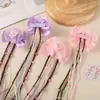 Grampo de Cabelo Desenho Laço Crianças Peruca Menina Trança Franja Grampo Fofo Princesa Borboleta Presilha Acessórios de Cabelo