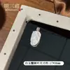 Colar Folha de Calcedônia Natural de Alta Transparência, Estilo Levemente Luxuoso, Pingente Cravejado com Diamantes com Toque de Alto Padrão, Pingente com Textura de Nicho