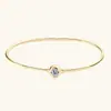 Pulsera Abierta de Mano de Fátima Inlaid con Circonita Redonda de Plata de Ley S925 para Mujer, Nueva Joyería de Mano Transfronteriza Europea y Americana, Venta al por Mayor