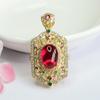 Colgante de Rubí Cultivado Guan Yu Collar de Corindón Rojo Joyería Estilo Palacio Fábrica Mayorista Dropshipping S4053002
