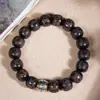 Pulsera de Metal con Cuentas Espaciadoras Talladas en Sándalo Morado y Ébano con Lema de Seis Caracteres DIY Pulsera Joyería para Hombres y Mujeres Regalos
