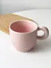 Taza rosa con tapa cerámica para niñas alto valor de color pareja leche fufu un par para la oficina desayuno leche café