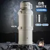 Tetera Aislada, Botella de Agua de Gran Capacidad, Botella de Agua Caliente Portátil, Montaje en Coche, Taza Térmica para Exteriores en Obra, Termo Grande de 5 Litros