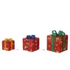 Caja de Regalo Navideña Y Juego de Tres Piezas Luces Decorativas Decoración Interior Navideña Arreglo Luces de Colores Caja de Regalo Brillante