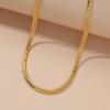Cadena Hueso de Serpiente Plana Chapada en Oro Cobre Moda Europea y Americana ns Disparo Callejero Personalizado Cadena Grande de Oro Tuhao para Hombres y Mujeres