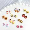 Nuevos accesorios de manicura de comida de simulación DIY, helado, dona, accesorios de resina de dibujos animados de galletas de oso lindo