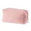 Estuche de Peluche Rizado Mismo Estilo de Amazon, Bolsa de Papelería Portátil para Almacenamiento de Productos de Cuidado de la Piel y Belleza, Bolsa de Cosméticos de Moda de Gran Capacidad