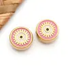 Acero Inoxidable Doble Cara Esmalte Gota de Aceite Ojo Cuentas Espaciadoras Cuentas Sueltas Cuentas Cuadradas Pulsera DIY Europea y Americana Accesorios de Joyería