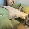 Juego de Cuatro Piezas de Algodón Lavable de Lujo, Funda de Edredón Individual Lavable a Máquina, Sábana Amigable con la Piel, Juego de Ropa de Cama para Dormitorio de Estudiantes