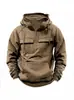 Sudadera con capucha y cremallera para hombre, de punto, para primavera y otoño, con múltiples bolsillos, estilo deportivo casual, novedad 2024, transfronteriza