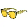 Gafas de Sol Retro Cat-Eye Anchas Templadas, Estilo Celebridad de Internet, Montura Cuadrada Negra, Unisex, 3972