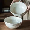 Tigela de Frutas Vintage Cerâmica Sentido Avançado Tigela Redonda Diário Doméstico Tigela de Arroz Café da Manhã Uma Pessoa Tigela para Iogurte Salah